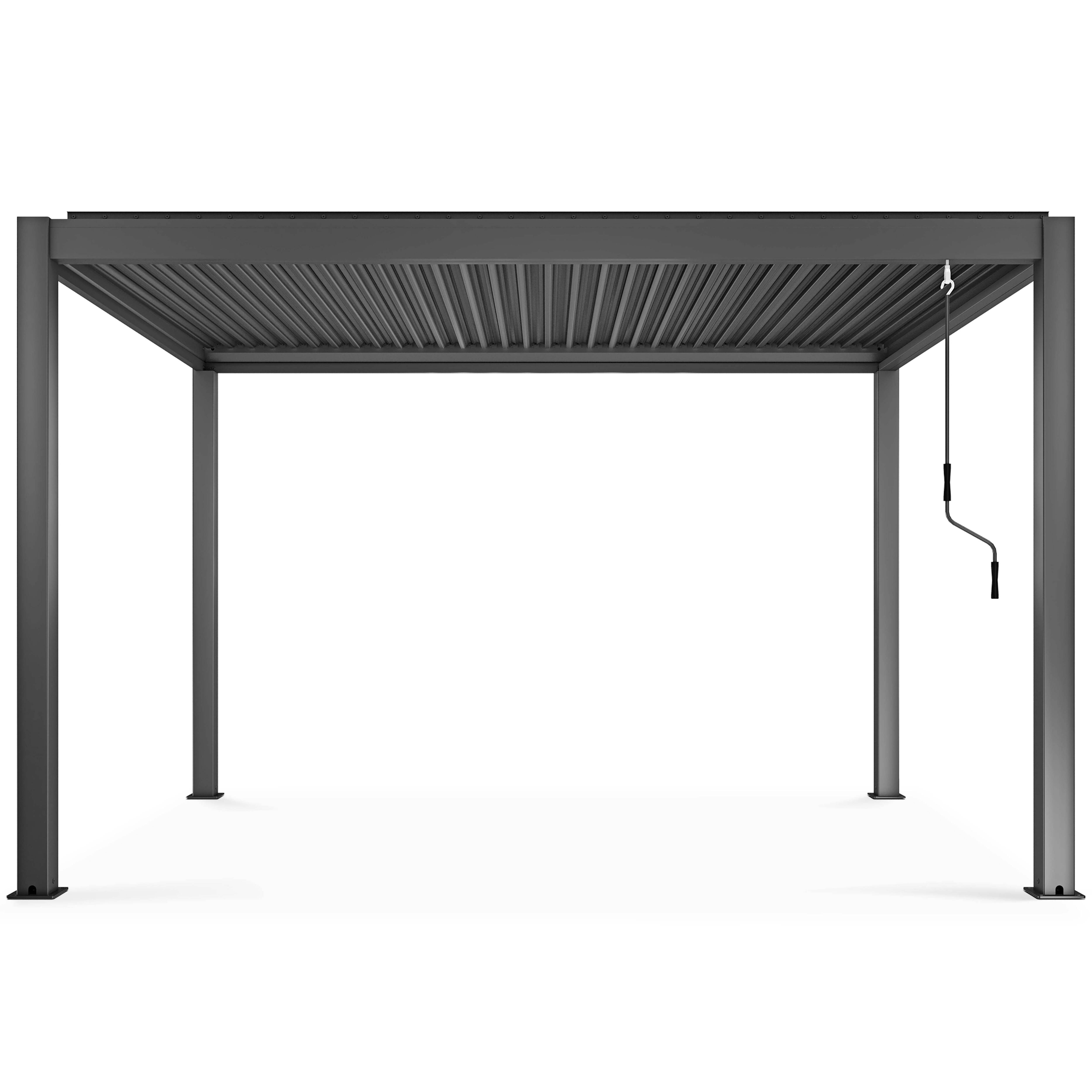 Oviala - Pergola bioclimatique autoportée gris 3 x 4 x 2.57 m Athenes - Oviala - Image 1