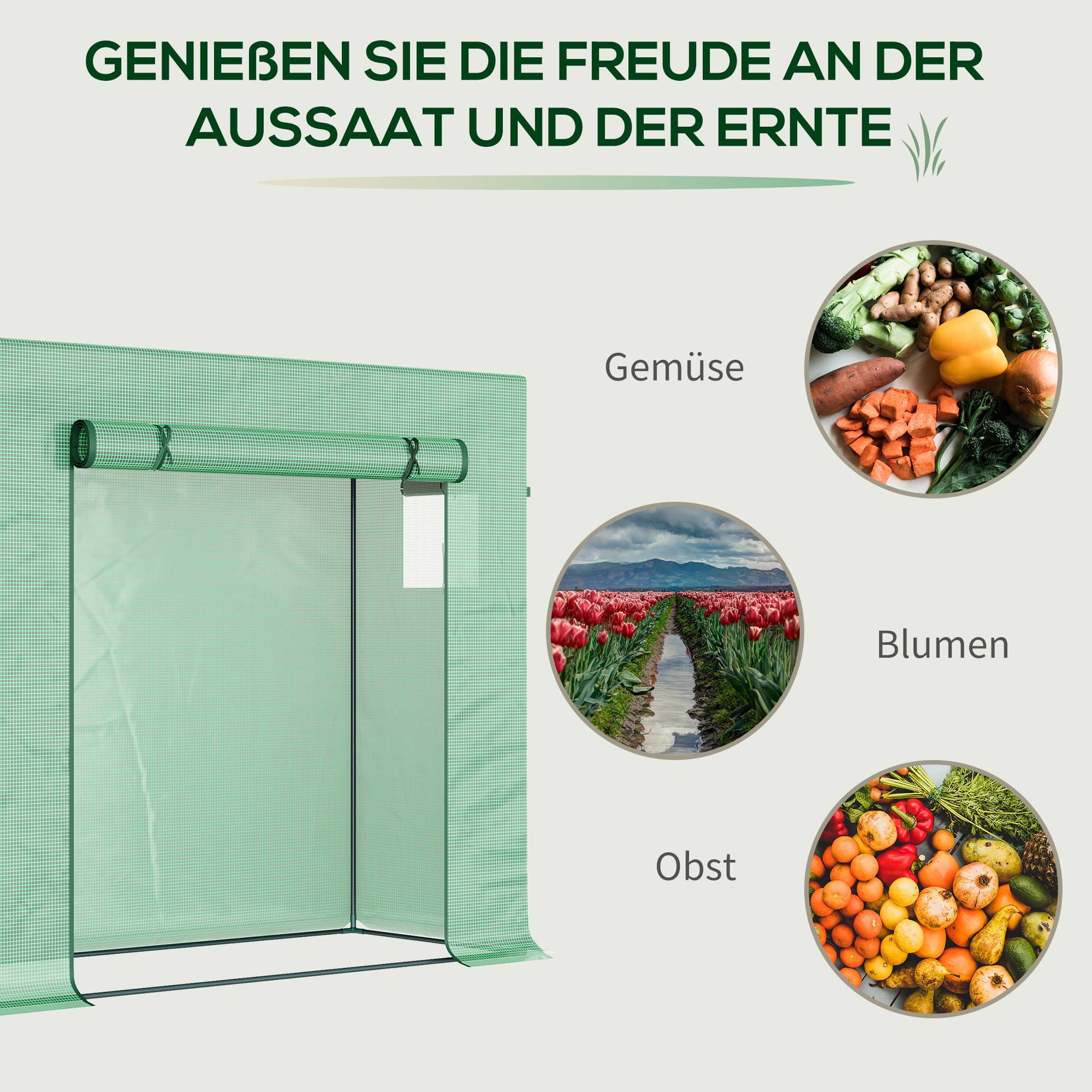 Serre de jardin acier terrasse protection hiver 200x76x168cm vert - ComfortXL Outdoor Living - Image 9