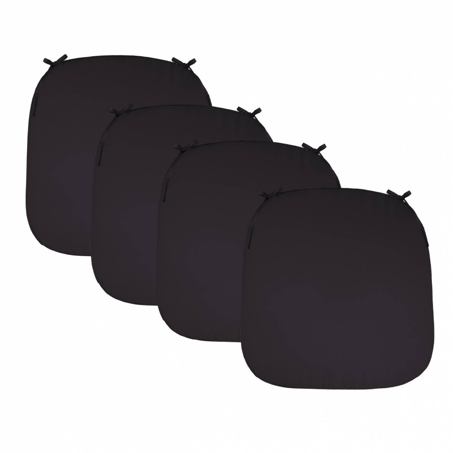 Linxor - Lot de 4 galettes, coussins déhoussables pour chaise - Gris foncé - Linxor - Image 1