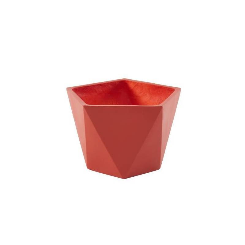 Beau Rivage - Pot Geometrique En Fibre De Verre - 50 X 30 Cm - Rose Corail - Image 2