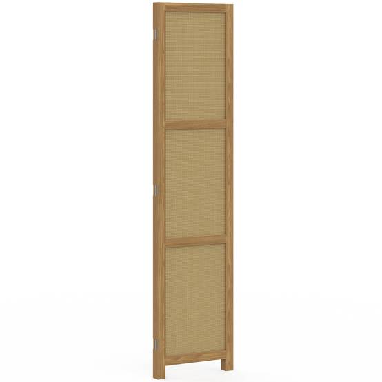 IDMARKET - Paravent intérieur HANAE effet naturel cannage - Image 3