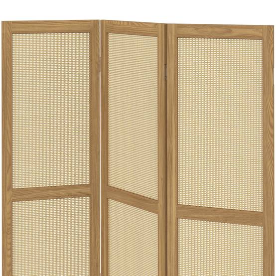 IDMARKET - Paravent intérieur HANAE effet naturel cannage - Image 6