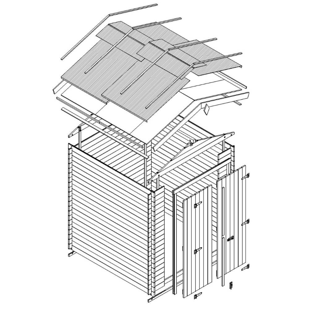 Timbela - Abri de Jardin en Bois - 206x216xH218 cm / 3,53 m² - 19 mm d’épaisseur - Timbela M311C1 - Image 7