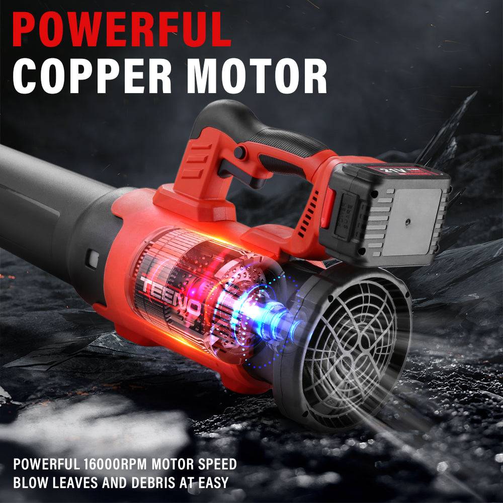 Teeno - Souffleur de feuilles électrique, 450 CFM / 130 mph, 2 batteries 4,0 Ah,6 modes de vitesse - Image 4