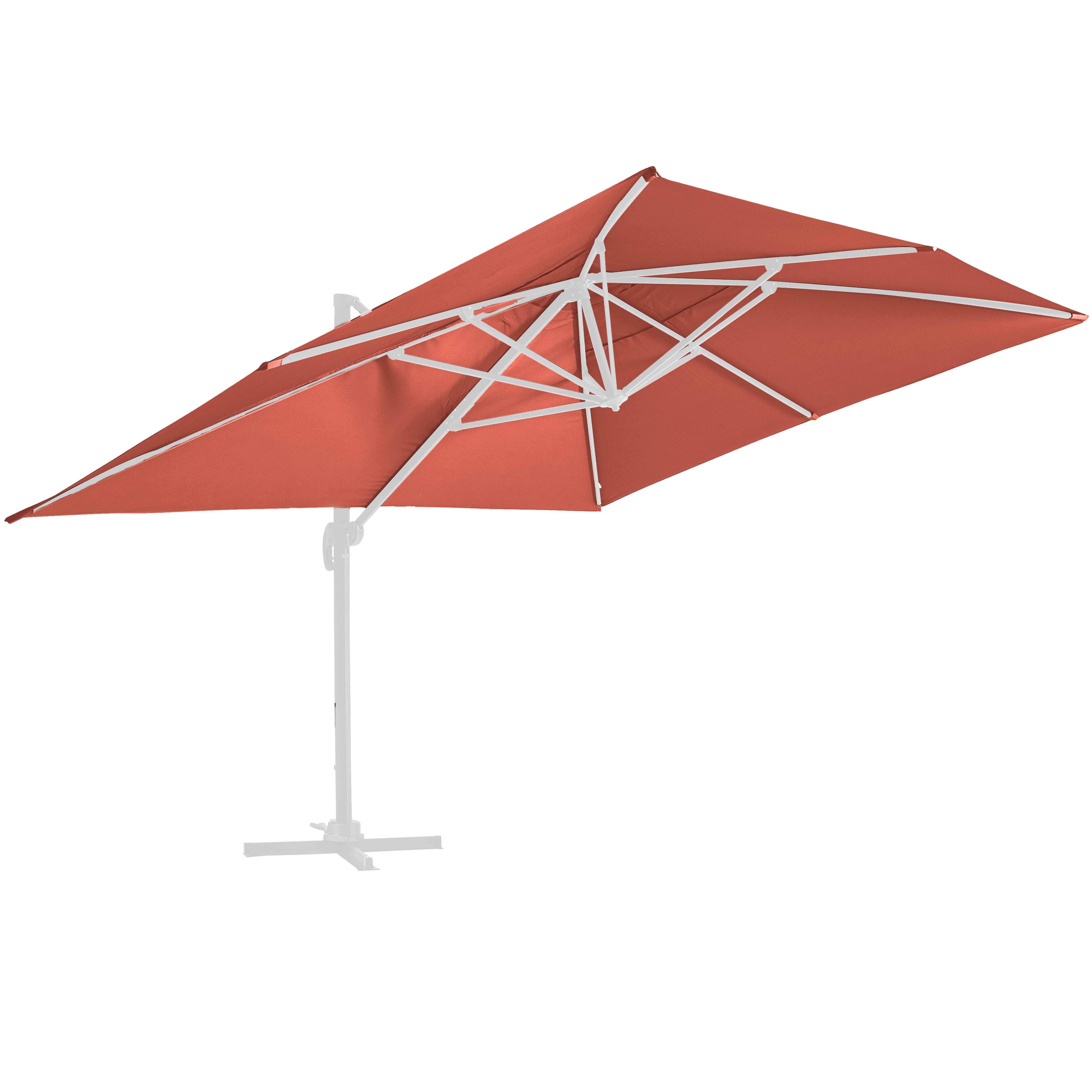 Oviala - Toile pour parasol déporté 4x3m terracotta Caserta - Oviala