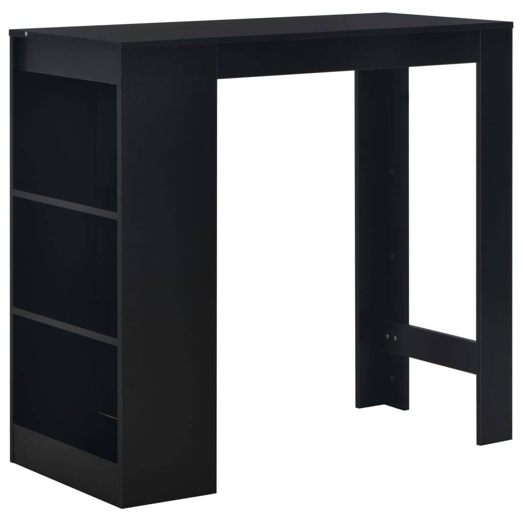 Helloshop26 - Table haute mange debout bar bistrot avec étagère noir 110 cm - Image 1