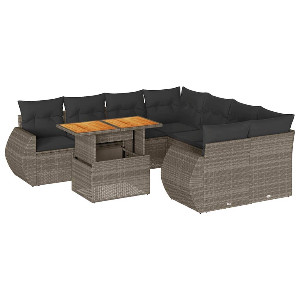 ComfortXL - Grand salon de jardin 8 places Résine tressée Gris avec rangements et table haute relevable – ComfortXL Outdoor Living - Image 2