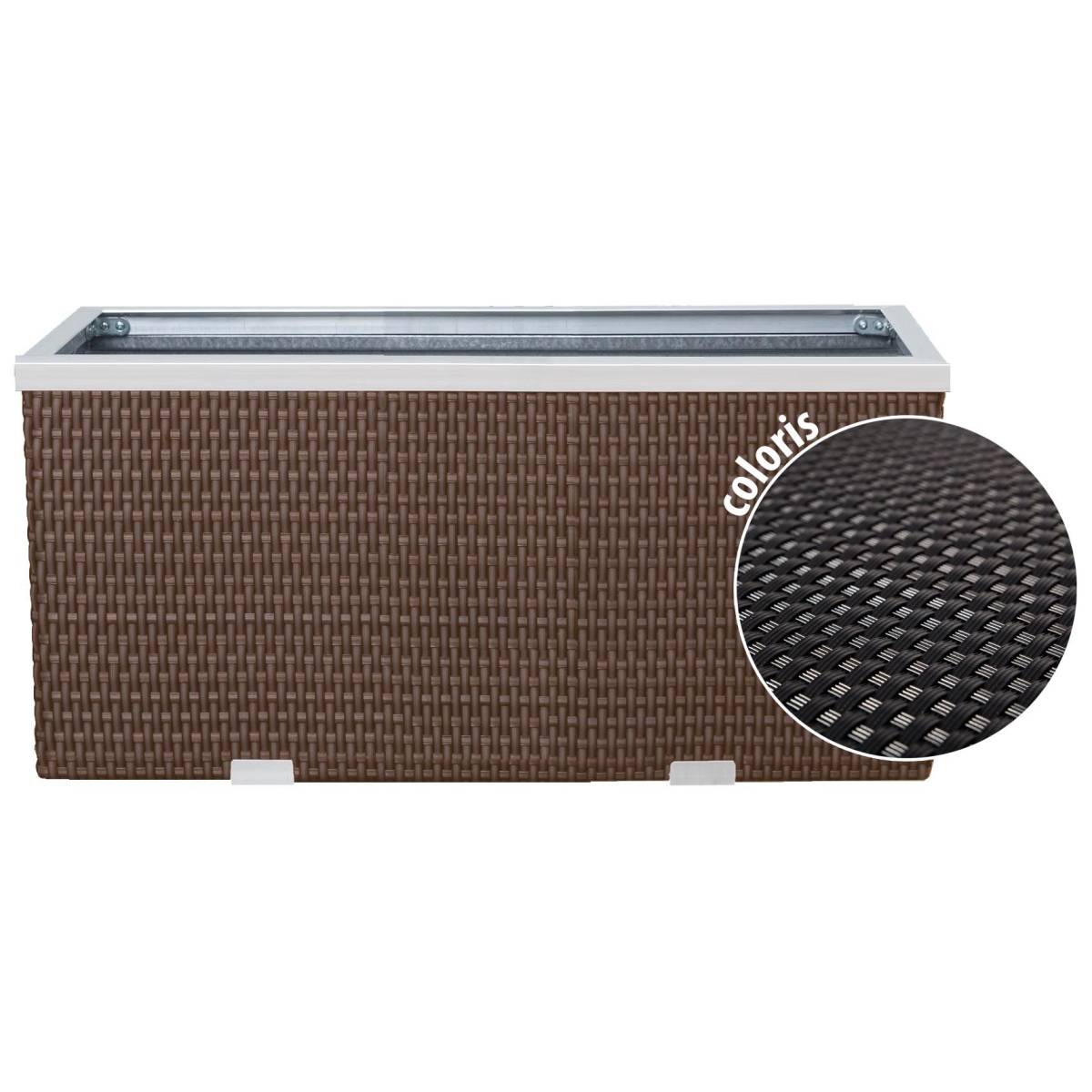 Rattan Art - Jardinière en résine tressée avec cadre en aluminium 70 x 38 x 40 cm - Image 1