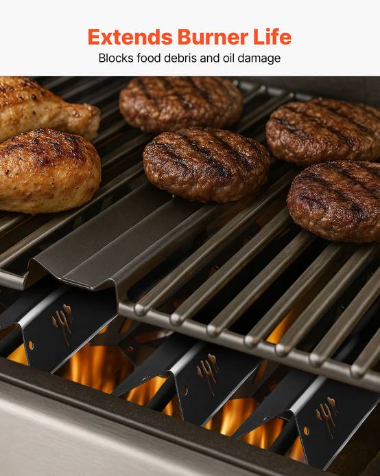 VEVOR Barre Cache-brûleur pour Barbecue 43,5 cm pour Weber Genesis II Série 300 - Image 6