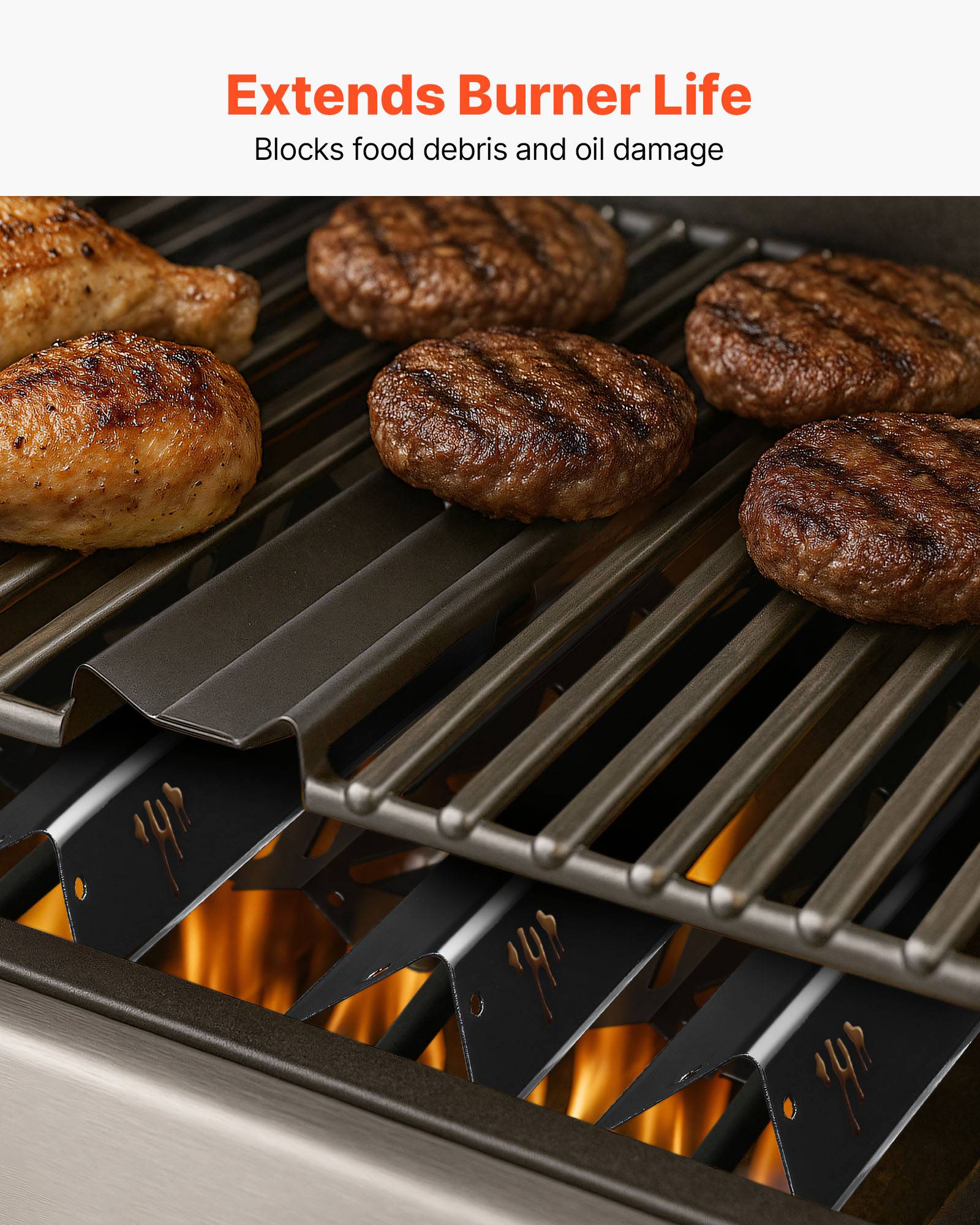 VEVOR Barre Cache-brûleur pour Barbecue 43,5 cm pour Weber Genesis II Série 300 - Image 6