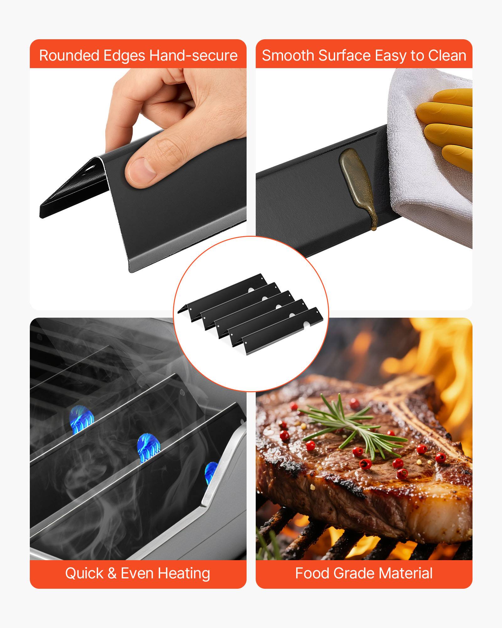 VEVOR Barre Cache-brûleur pour Barbecue 43,5 cm pour Weber Genesis II Série 300 - Image 5