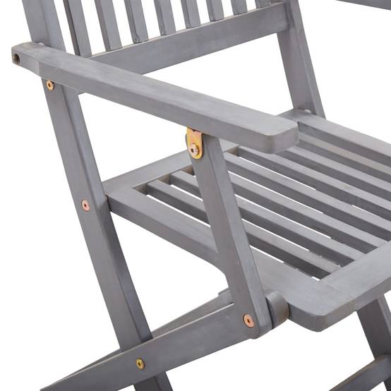 Chaises pliables extérieures bois acacia gris avec coussins 54 x 61 x 88 cm - PANGIVO - Image 8
