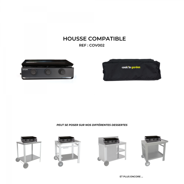 Cook in Garden - Plancha à gaz 3 brûleurs 6 kW 59 × 34 cm pour 10 personnes TEMPO 60 Cook’in Garden - Image 9