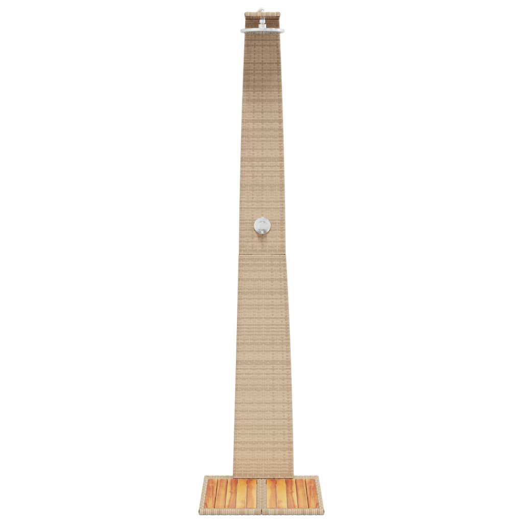 Douche d'exterieur bois d'acacia avec finition huilée beige 55 x 60 x 224 cm - Prolenta premium p3 - Image 5