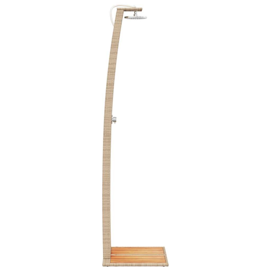 Douche d'exterieur bois d'acacia avec finition huilée beige  55 x 60 x 224 cm  - Prolenta premium p3 - Image 6