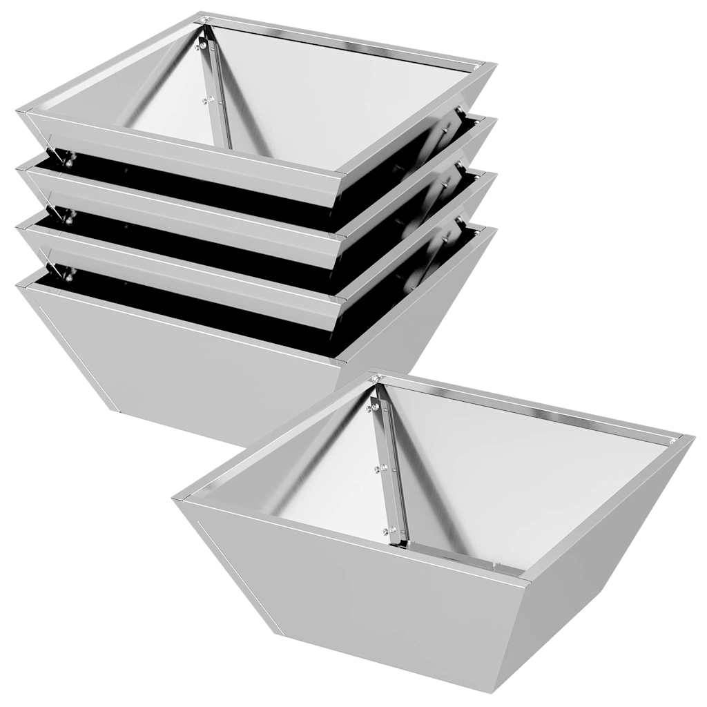 Maison Chic - Cache-pot de jardin 5 pcs | Bac à fleurs Argent 40 x 40 x 15 cm - Image 1
