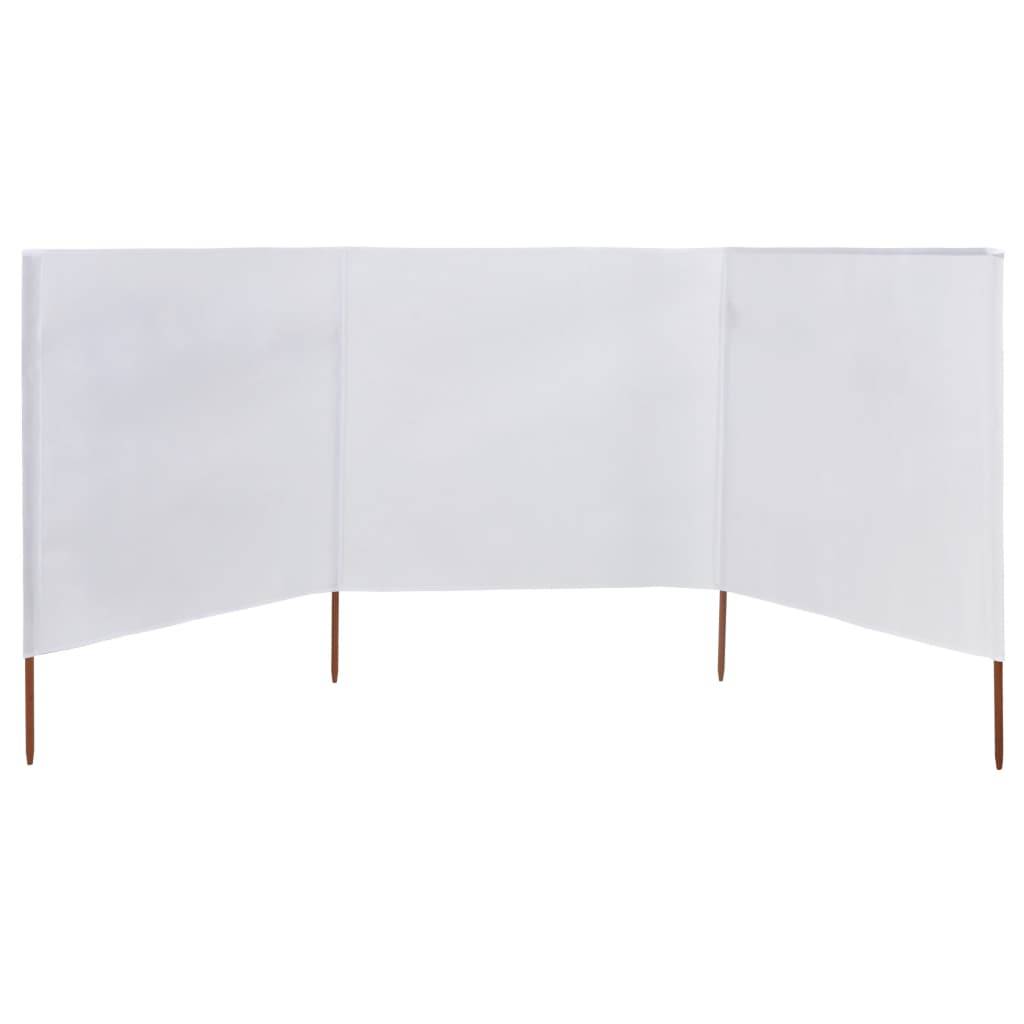 Helloshop26 - Brises-vue paravent 3 panneaux tissu 400 x 120 cm blanc - Image 2