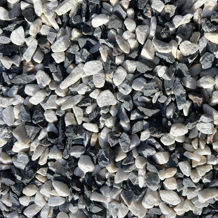PACK +/- 1T (2 X 500Kg) Gravier Multicolore Sombre de Marbre (noir, blanc et gris) Ø 8/16 mm - Livraison STANDARD - Image 3