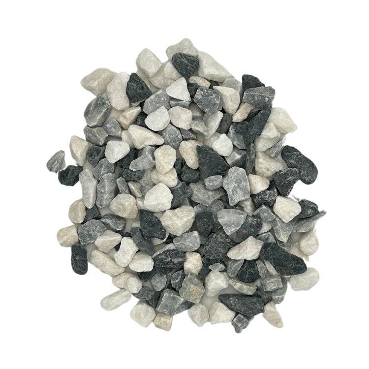 PACK +/- 1T (2 X 500Kg) Gravier Multicolore Sombre de Marbre (noir, blanc et gris) Ø 8/16 mm - Livraison STANDARD - Image 1