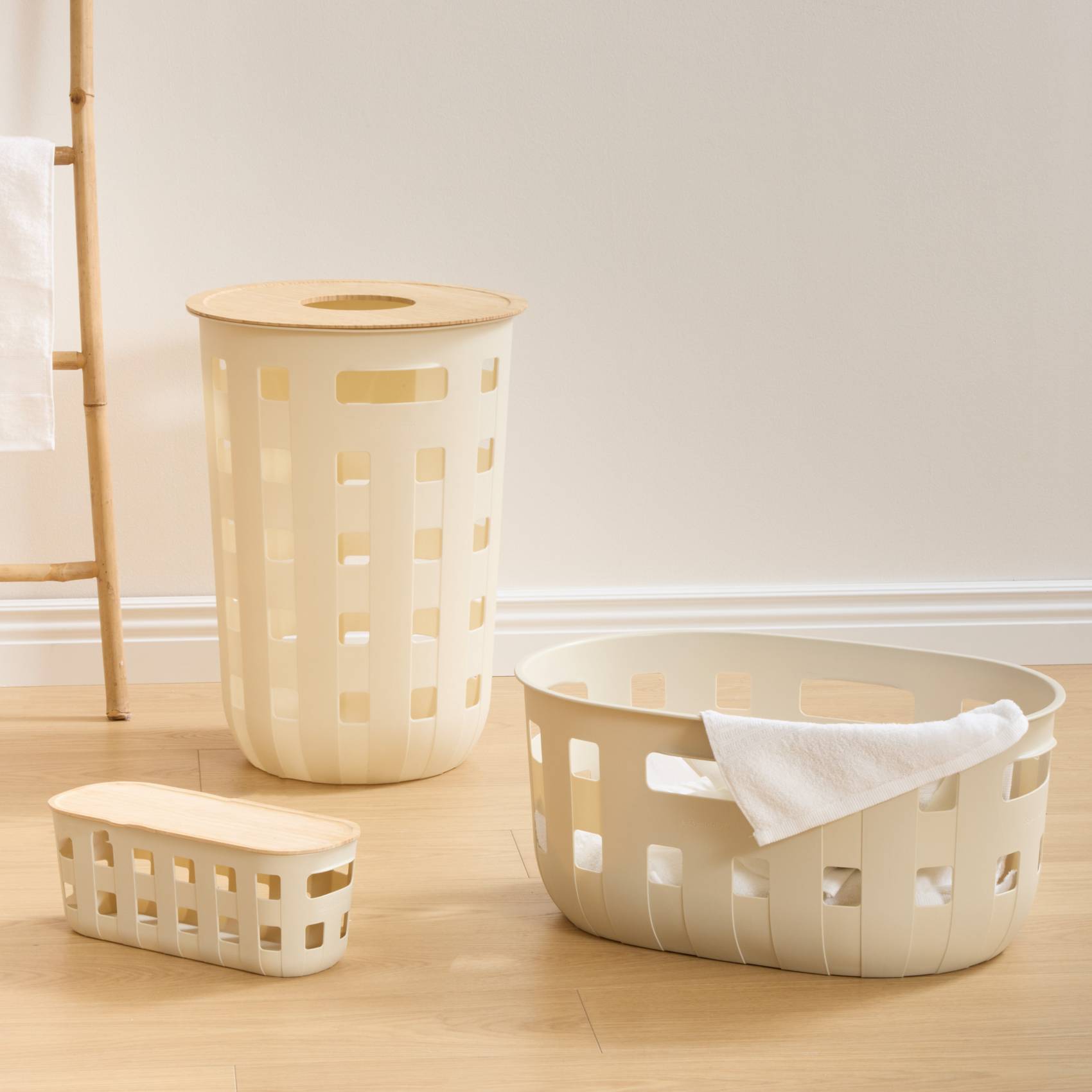 Panier de rangement avec couvercle en bambou - Five Simply Smart - Bambou - Crème - Image 6