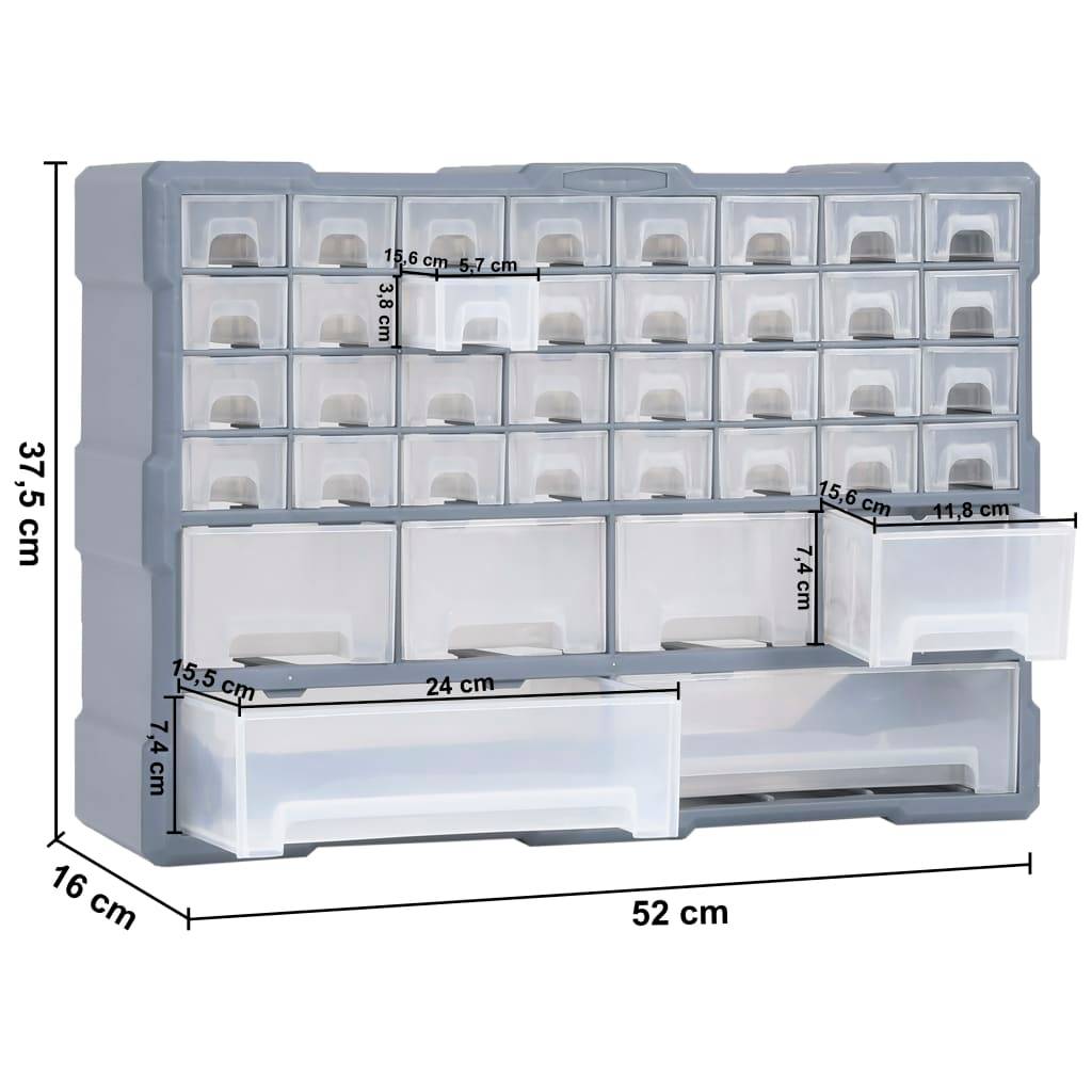 Helloshop26 - Organisateur multi-tiroirs avec 40 tiroirs boîte à coudre armoire de rangement boîte à outils unité d'organisation - Image 6