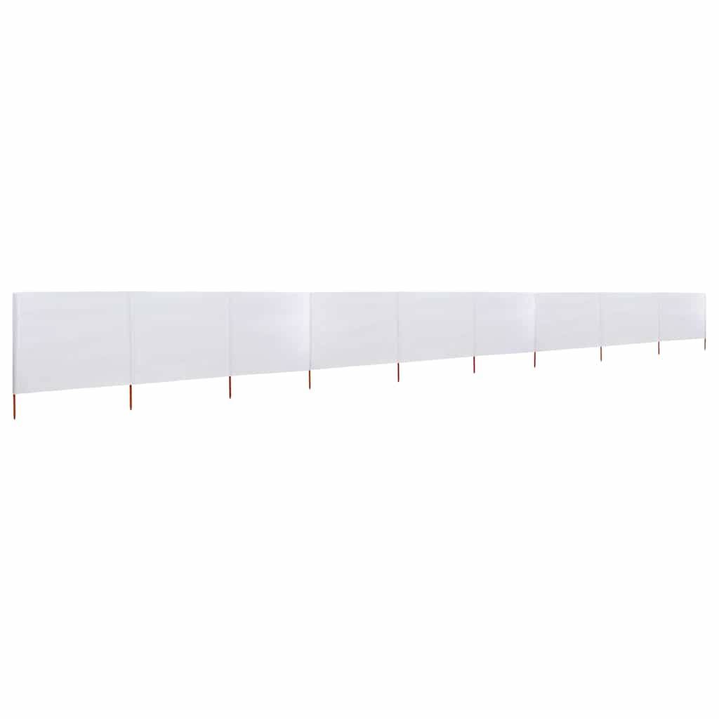 Paravent 9 panneaux tissu non-tissé bois blanc sable 1200 x 160 cm - PANGIVO - Image 2