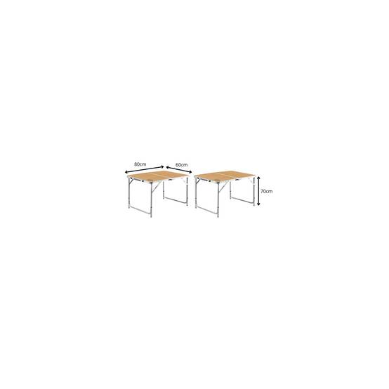 Lot de 2 tables de camping pliables 4 places - O'Camp - Forme valise - 80 x 60 x 70 cm - Image 2