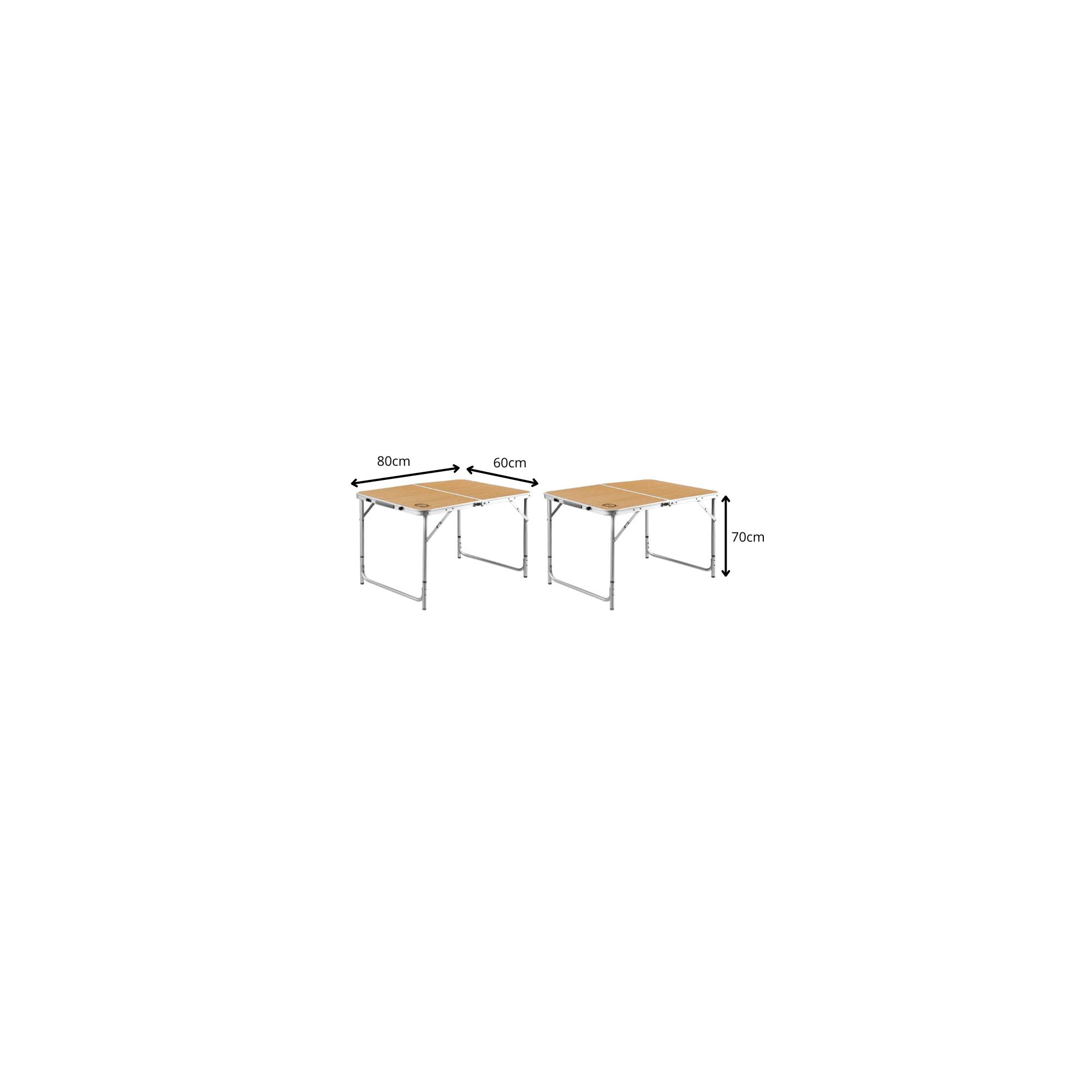 Lot de 2 tables de camping pliables 4 places - O'Camp - Forme valise - 80 x 60 x 70 cm - Image 2