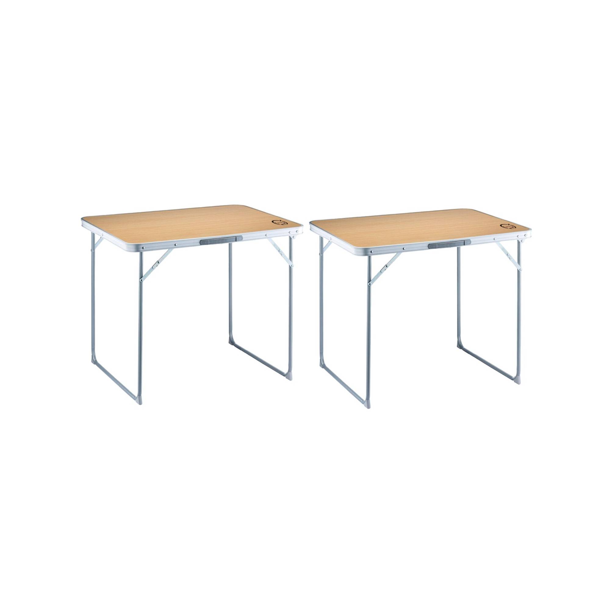Lot de 2 tables de camping pliables 4 places - O'Camp - Forme valise - 80 x 60 x 70 cm - Image 1