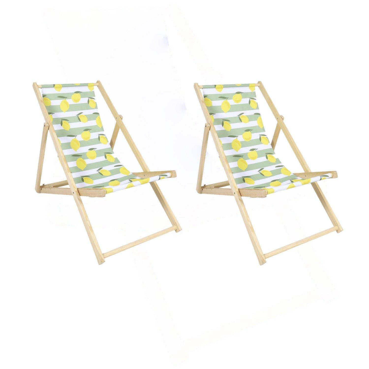 The Home Deco Factory - Lot de 2 chiliennes Citrons en bois - Multicolore - The Home Deco Factory - Image 1