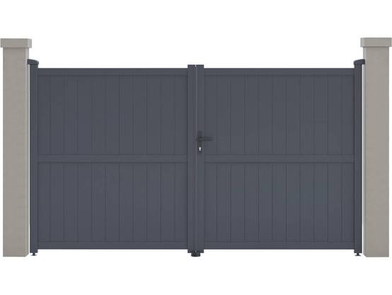 Portail Aluminium "maurice" - 299.5 X 155.9 Cm - Gris -habitat Et Jardin