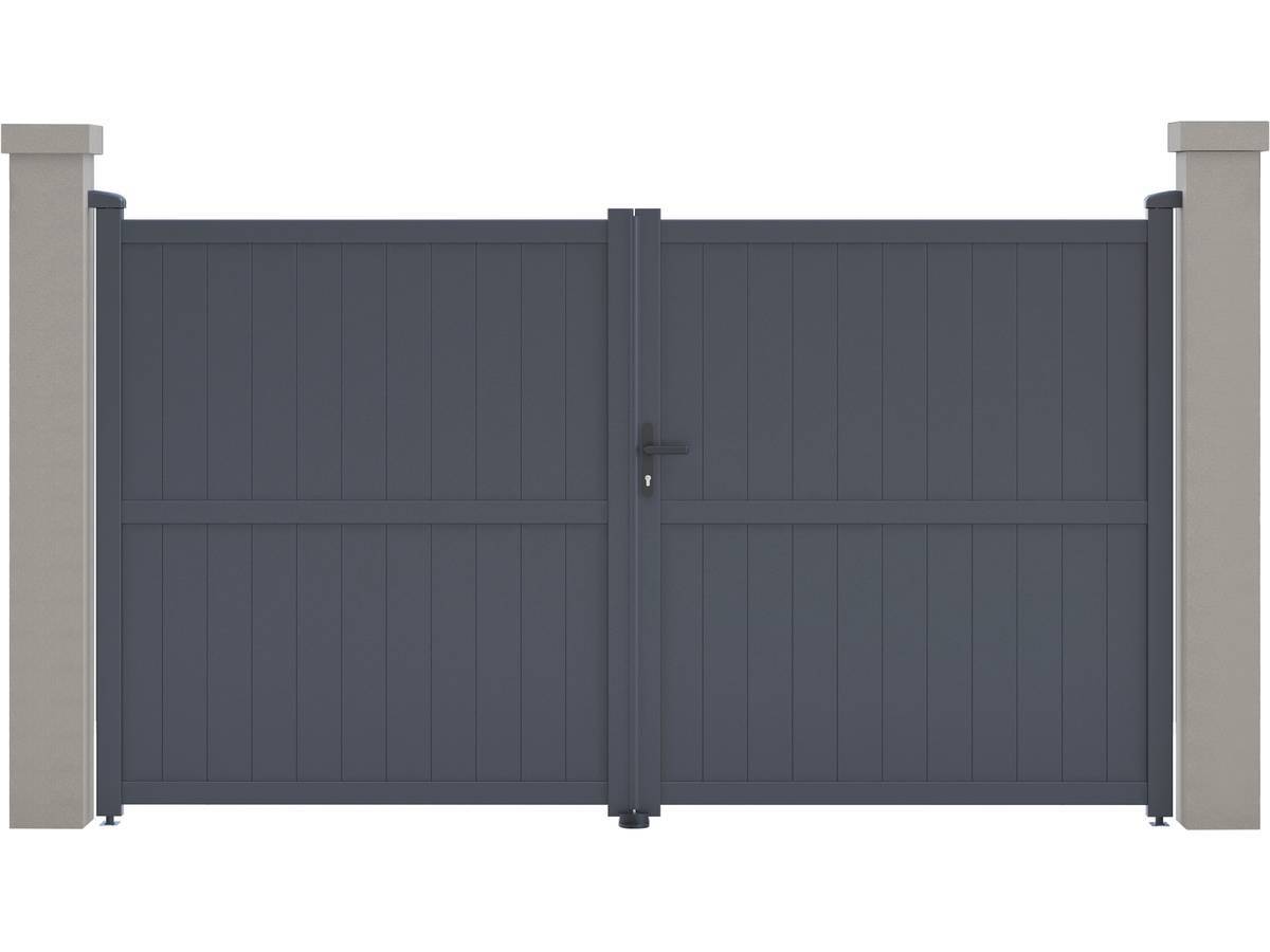 Portail Aluminium "maurice" - 299.5 X 155.9 Cm - Gris -habitat Et Jardin