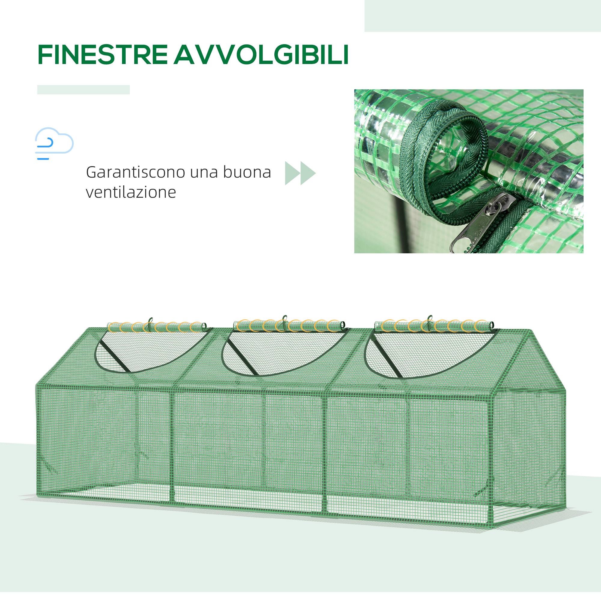 ComfortXL - Mini serre de jardin PE verte 180 x 60 x 60 cm 3 fenêtres protection cultures - ComfortXL Outdoor Living - Image 6
