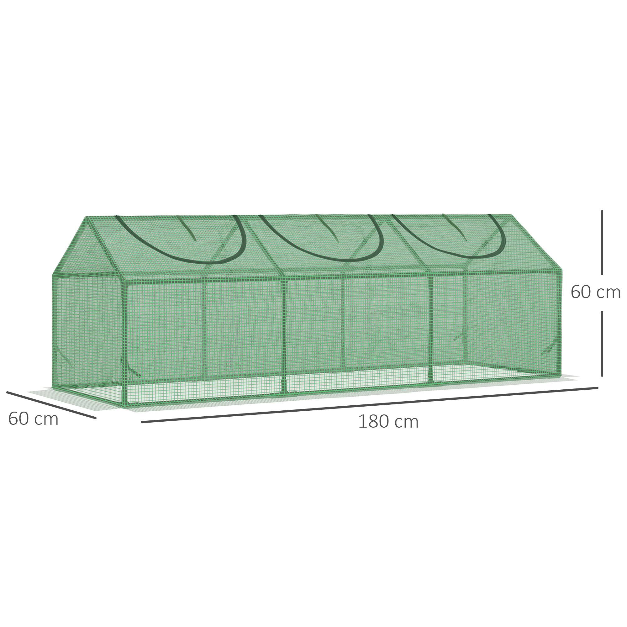 ComfortXL - Mini serre de jardin PE verte 180 x 60 x 60 cm 3 fenêtres protection cultures - ComfortXL Outdoor Living - Image 5