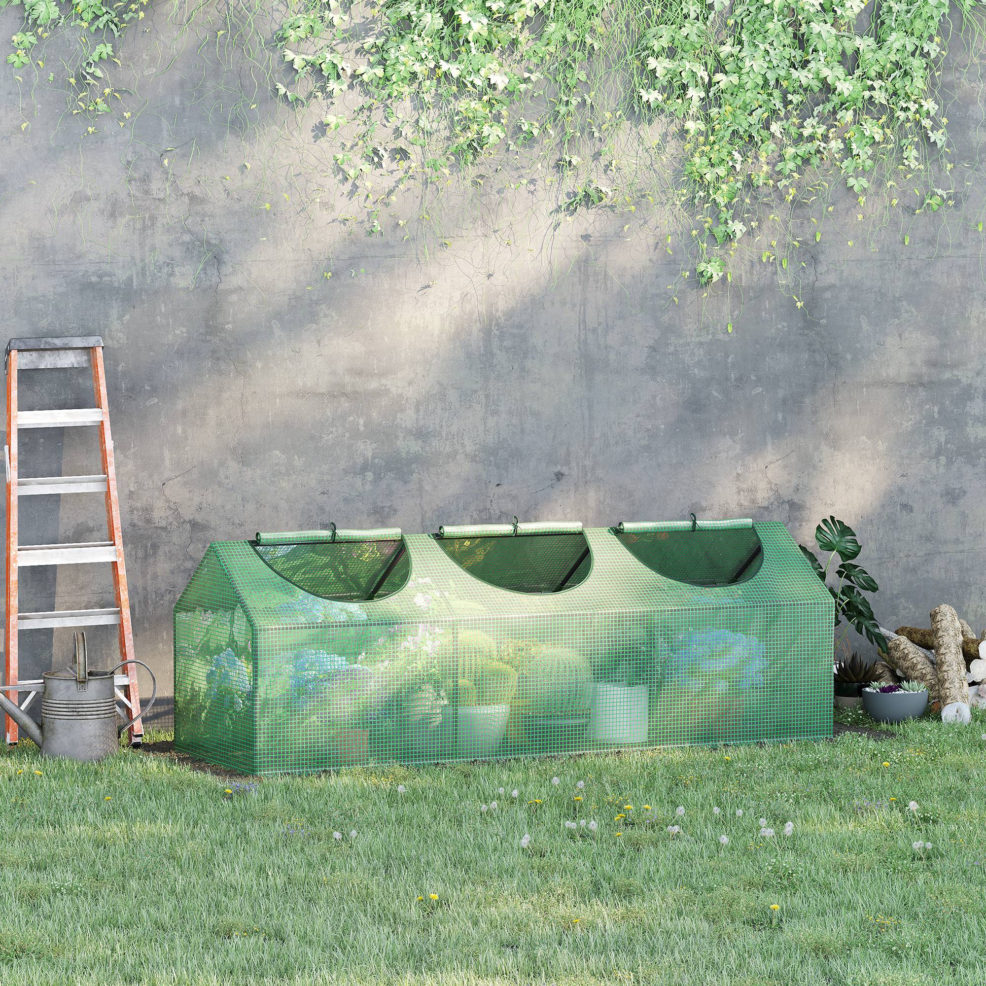 ComfortXL - Mini serre de jardin PE verte 180 x 60 x 60 cm 3 fenêtres protection cultures - ComfortXL Outdoor Living - Image 3