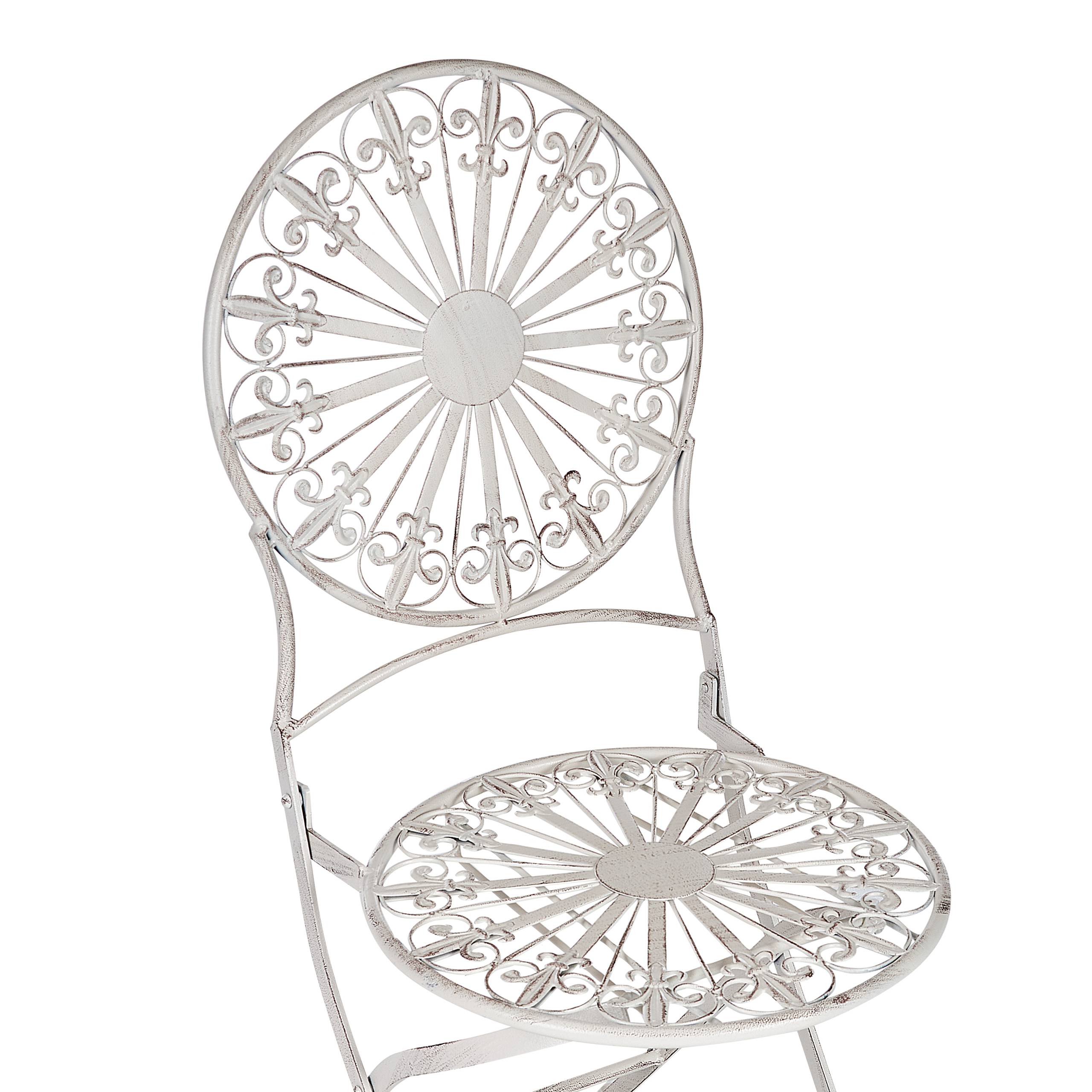 Beliani - Chaise de jardin Métal Blanc SCAFA - 45x47x94- Beliani - Image 8