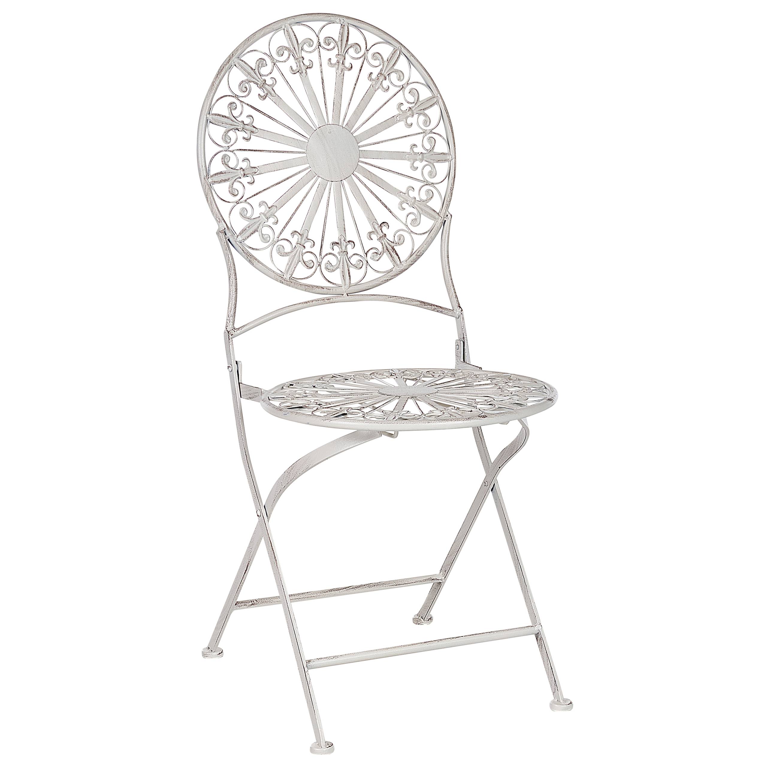 Beliani - Chaise de jardin Métal Blanc SCAFA - 45x47x94- Beliani - Image 5