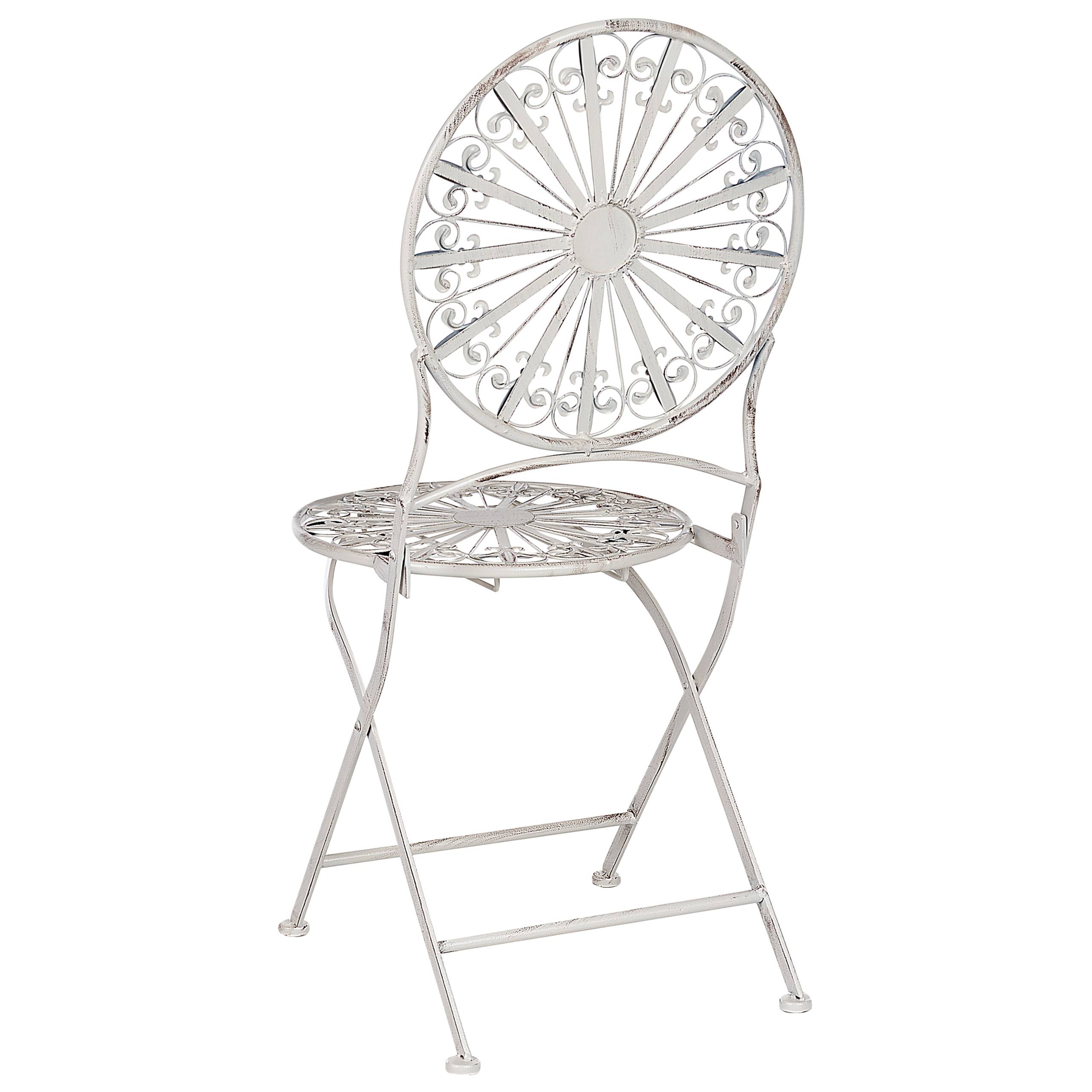 Beliani - Chaise de jardin Métal Blanc SCAFA - 45x47x94- Beliani - Image 6