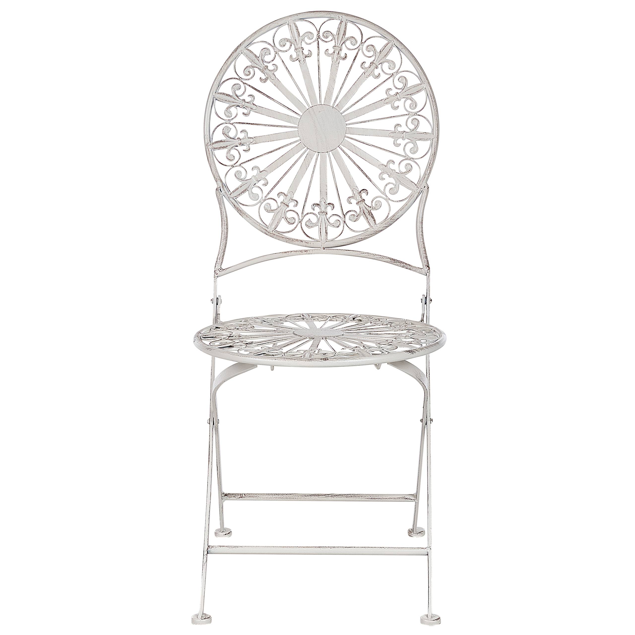 Beliani - Chaise de jardin Métal Blanc SCAFA - 45x47x94- Beliani - Image 4