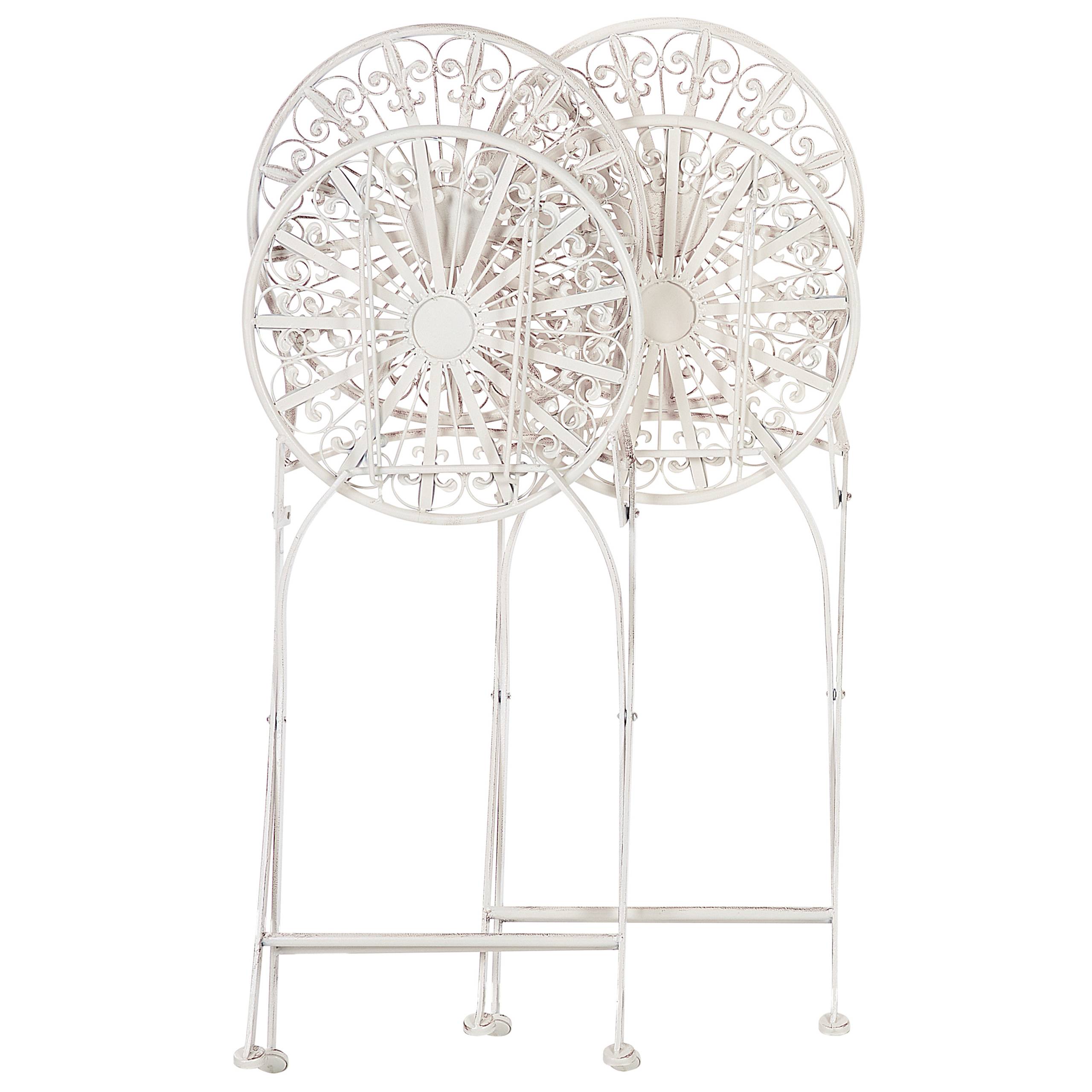 Beliani - Chaise de jardin Métal Blanc SCAFA - 45x47x94- Beliani - Image 7