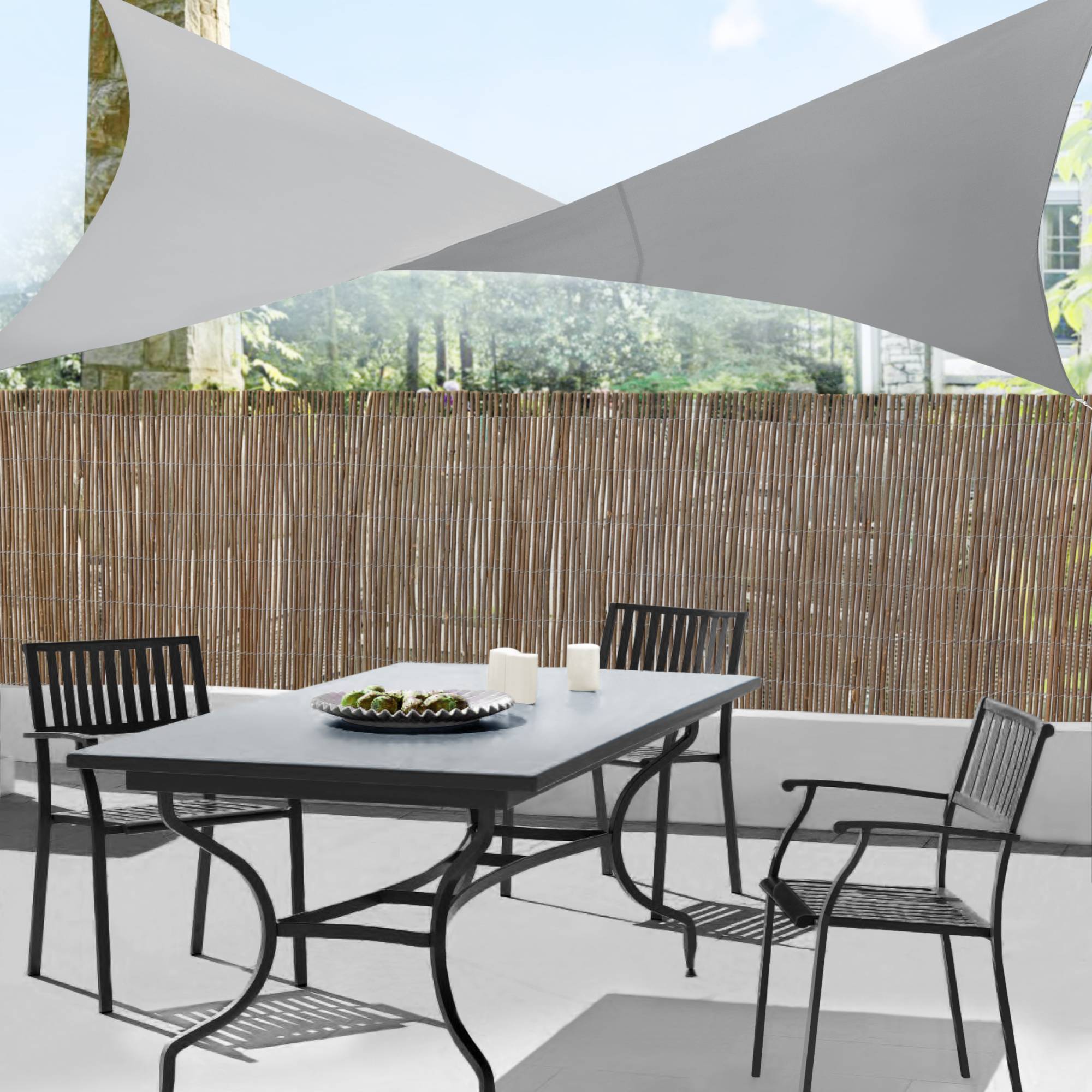 Voile d'Ombrage Lerma Carrée Gris Clair 3 x 3 m [en.casa] - Image 6