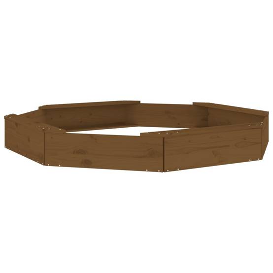Bac à sable - Maison de jeu pour enfants avec sièges marron miel octogone bois de pin massif-JU12118 - Image 6