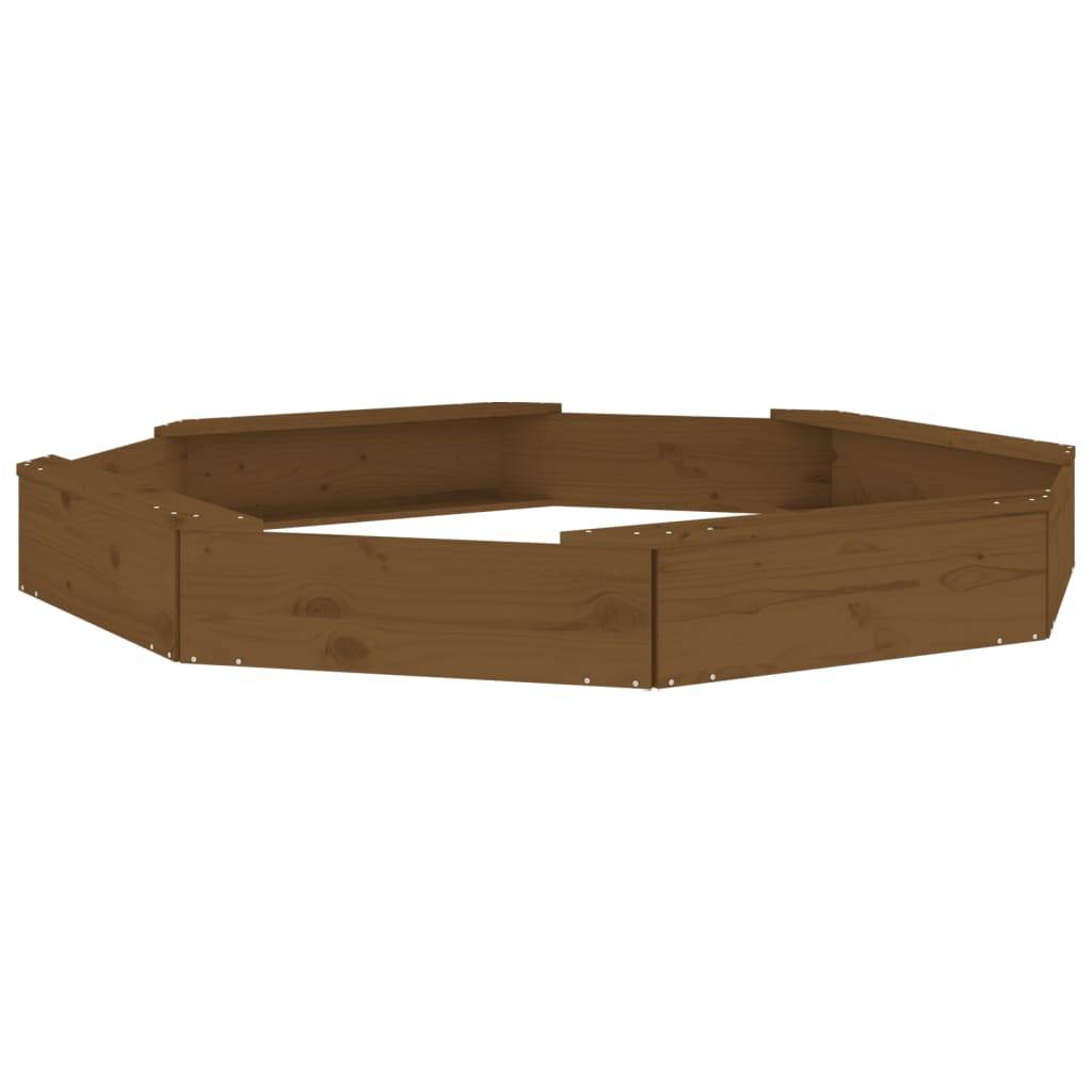 Bac à sable - Maison de jeu pour enfants avec sièges marron miel octogone bois de pin massif-JU12118 - Image 6