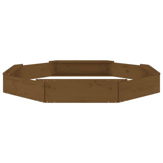 Bac à sable - Maison de jeu pour enfants avec sièges marron miel octogone bois de pin massif-JU12118 - Image 4