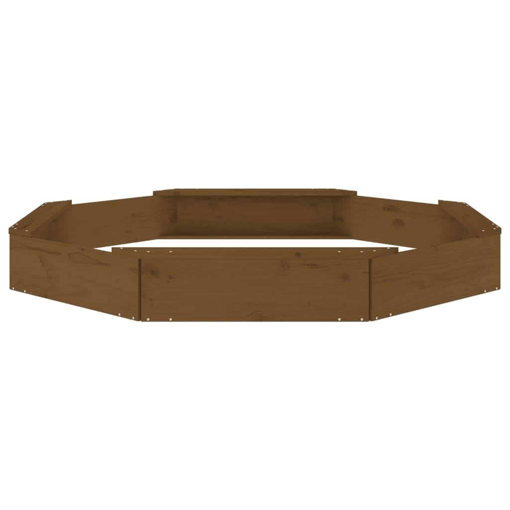 Bac à sable - Maison de jeu pour enfants avec sièges marron miel octogone bois de pin massif-JU12118 - Image 4