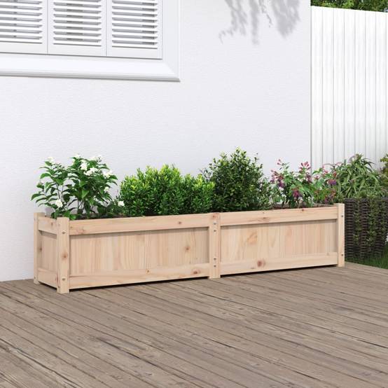 PANGIVO - Jardinière bois de pin massif couleur naturelle 150 x 31 x 31 cm - PANGIVO - Image 1