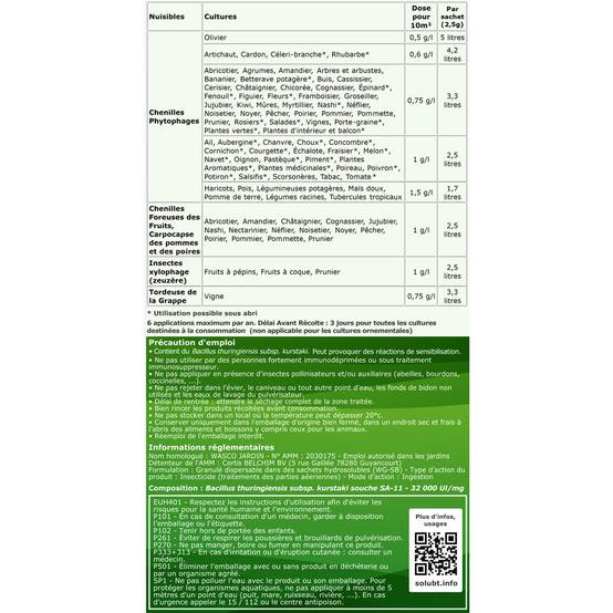 SoluBTK - Ver du Poireau 90gr Bacillus thuringiensis - Image 3