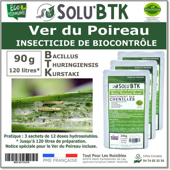 SoluBTK - Ver du Poireau 90gr Bacillus thuringiensis - Image 1
