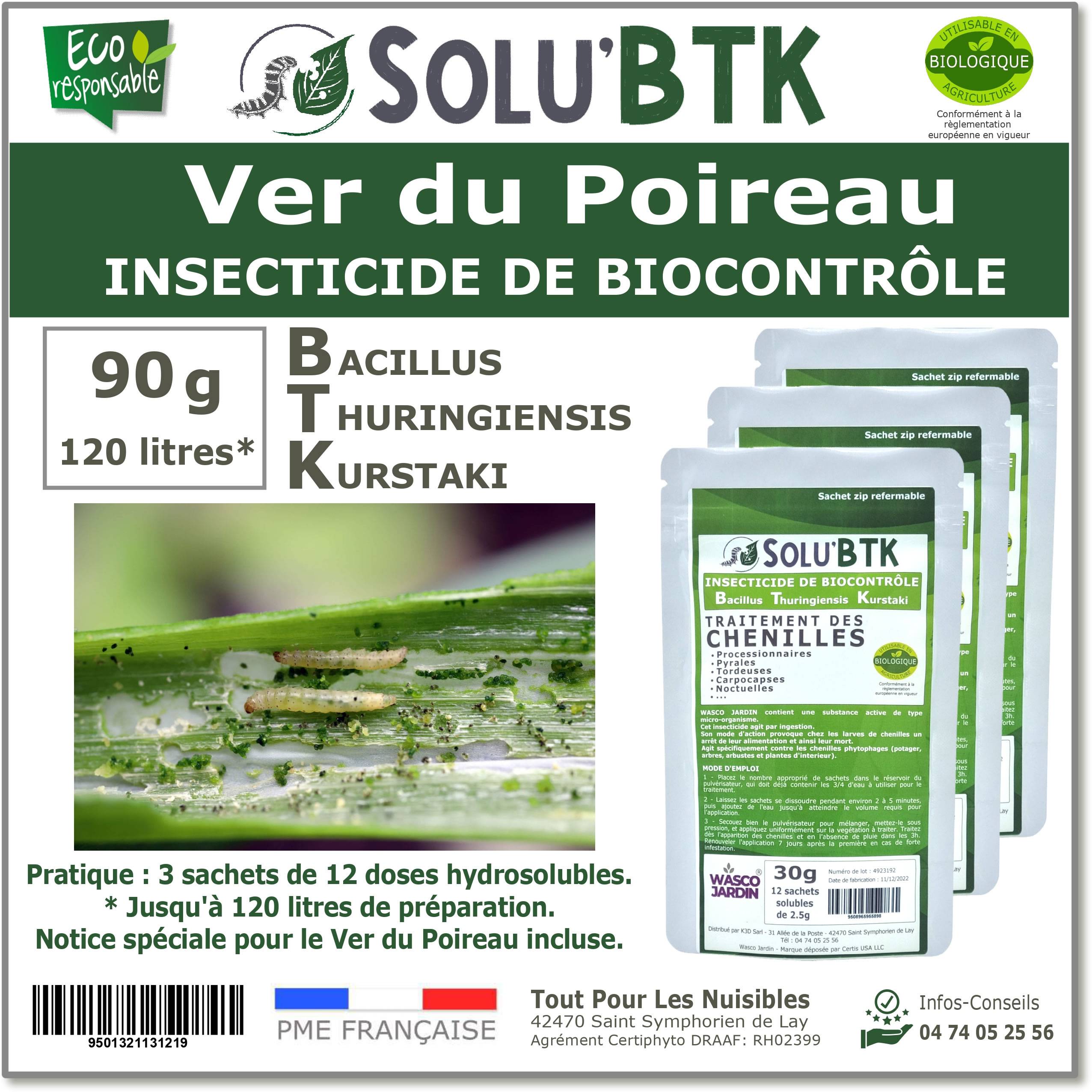 SoluBTK - Ver du Poireau 90gr Bacillus thuringiensis - Image 1