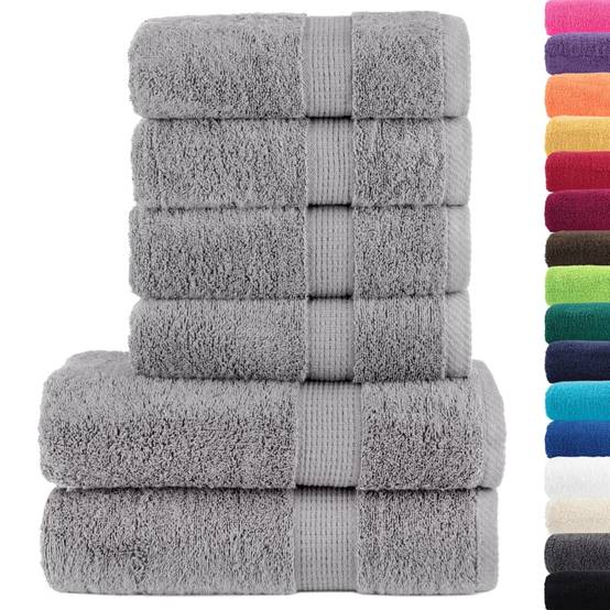 Ensemble de serviettes de qualité supérieure SOLUND 6 pcs gris Maison Chic - Image 1